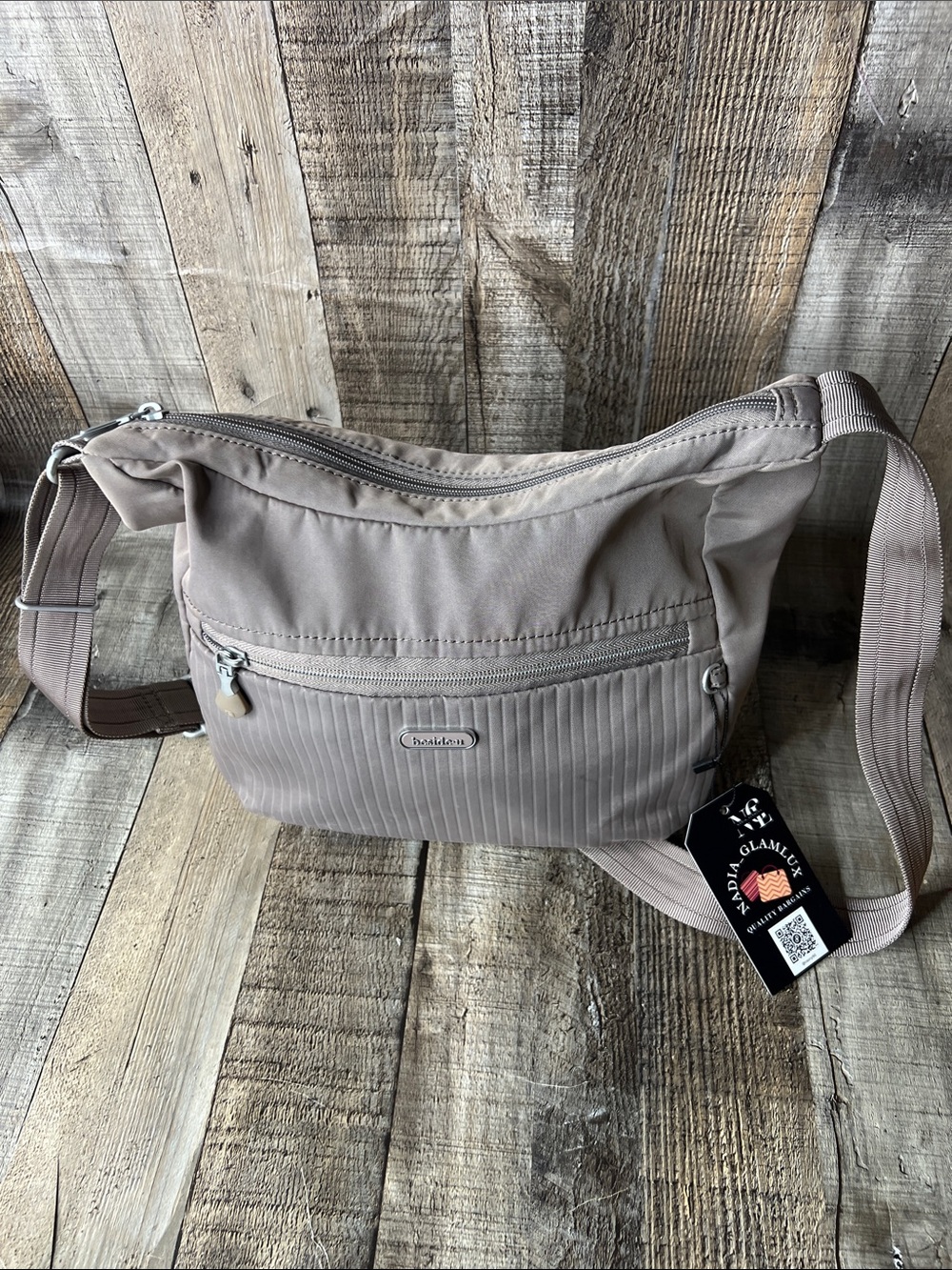 Beside.u Taupe Crossbody Messenger Bag
